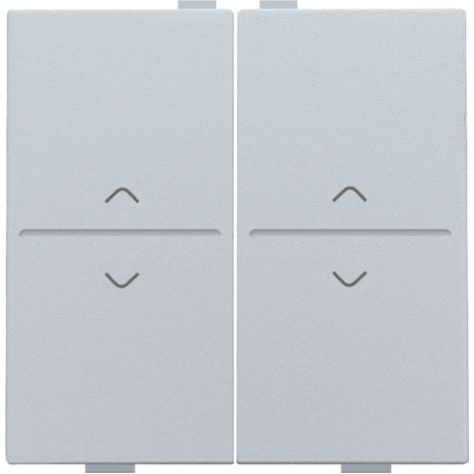 Touche double avec flèches vers le haut et vers le bas pour interrupteur sans fil ou bouton-poussoir à 4 boutons de commande, couleur sterling coated
