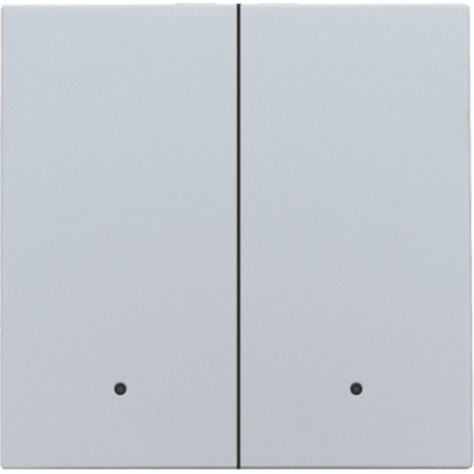 Set de finition avec lentille pour interrupteur électronique double ou bouton-poussoir, couleur sterling coated