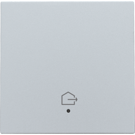Set de finition avec lentille pour interrupteur simple connecté, symbole "quitter la maison", couleur sterling coated