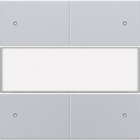 Set de finition avec porte-étiquette et LED pour bouton-poussoir quadruple, libre de potentiel, 24 V, couleur sterling coated