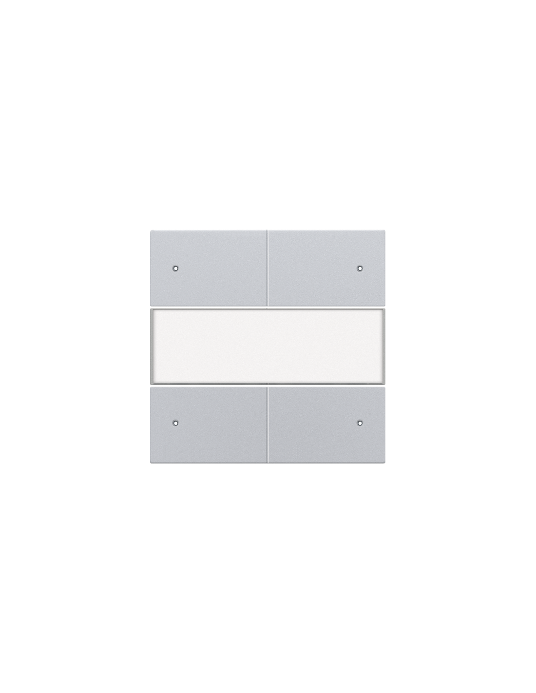Set de finition avec porte-étiquette et LED pour bouton-poussoir quadruple, libre de potentiel, 24 V, couleur sterling coated