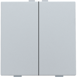 Bouton-poussoir double pour Niko Home Control, couleur sterling coated