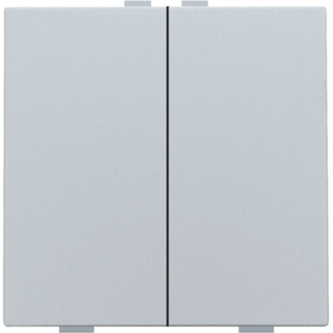 Bouton-poussoir double pour Niko Home Control, couleur sterling coated