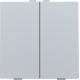 Bouton-poussoir double pour Niko Home Control, couleur sterling coated