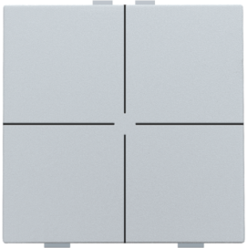 Bouton-poussoir quadruple pour Niko Home Control, couleur sterling coated