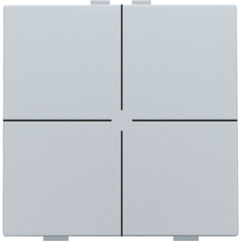 Bouton-poussoir quadruple pour Niko Home Control, couleur sterling coated