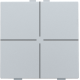 Bouton-poussoir quadruple pour Niko Home Control, couleur sterling coated