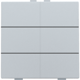 Bouton-poussoir sextuple pour Niko Home Control, couleur sterling coated