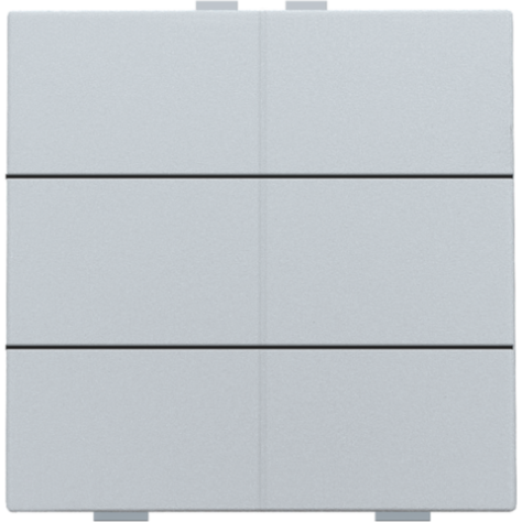 Bouton-poussoir sextuple pour Niko Home Control, couleur sterling coated
