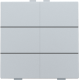 Bouton-poussoir sextuple pour Niko Home Control, couleur sterling coated