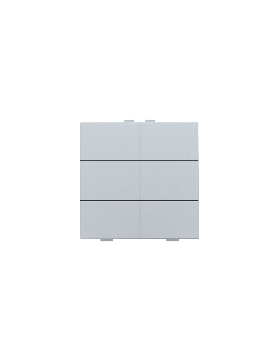 Bouton-poussoir sextuple pour Niko Home Control, couleur sterling coated