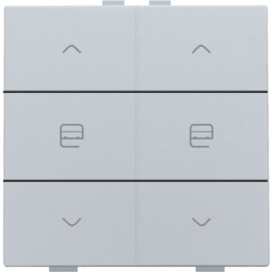 Commande de moteur double pour Niko Home Control, couleur sterling coated