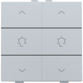 Commande de variateur double pour Niko Home Control, couleur sterling coated