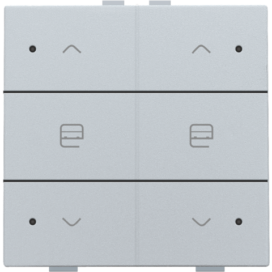 Commande de moteur double avec LED pour Niko Home Control, couleur sterling coated