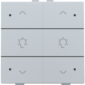 Commande de variateur double avec LED pour Niko Home Control, couleur sterling coated