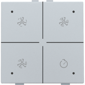 Commande de ventilation avec LED pour Niko Home Control, couleur sterling coated