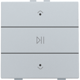 Commande audio simple avec LED pour Niko Home Control, couleur sterling coated