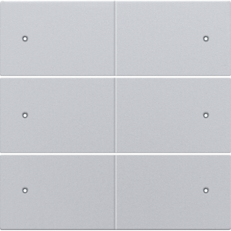 Set de finition pour bouton-poussoir sextuple, libre de potentiel, 24 V, avec LED, couleur sterling coated