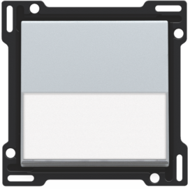 Set de finition avec porte-étiquette pour interrupteur ou bouton-poussoir simple, couleur sterling coated