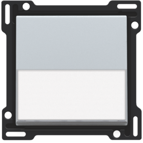 Set de finition avec porte-étiquette pour interrupteur ou bouton-poussoir simple, couleur sterling coated