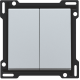 Set de finition pour interrupteur double allumage, interrupteur va-et-vient + bouton-poussoir N.O., interrupteur va-et-vient double ou bouton-poussoir double N.O. ou N.F., couleur sterling coated