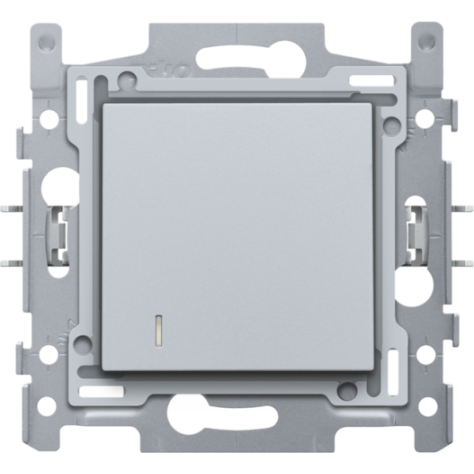Interrupteur pour cartes d'hôtel, socle, bornes à connexion rapide et set de finition, couleur sterling coated