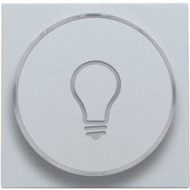 Set de finition avec anneau transparent avec symbole lampe pour bouton-poussoir 6 A avec LED couleur ambre avec culot E10, couleur sterling coated