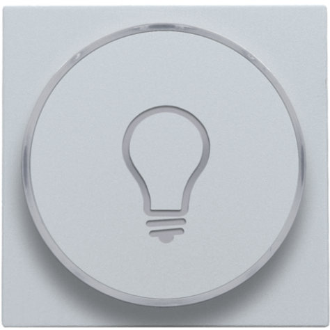 Set de finition avec anneau transparent avec symbole lampe pour bouton-poussoir 6 A avec LED couleur ambre avec culot E10, couleur sterling coated