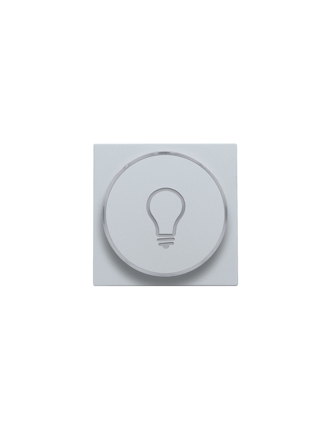 Set de finition avec anneau transparent avec symbole lampe pour bouton-poussoir 6 A avec LED couleur ambre avec culot E10, couleur sterling coated