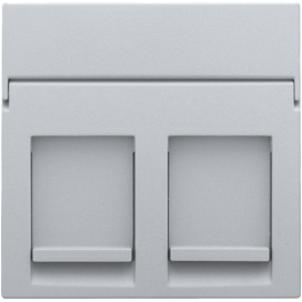 Enjoliveur data 2x RJ, couleur sterling coated