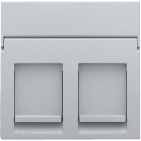 Enjoliveur data 2x RJ, couleur sterling coated