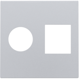 Set de finition pour connexion coaxiale simple et connexion réseau RJ45, couleur sterling coated