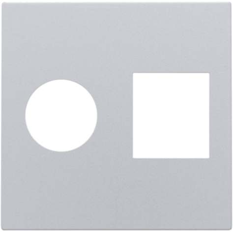 Set de finition pour connexion coaxiale simple et connexion réseau RJ45, couleur sterling coated