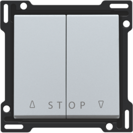 Set de finition pour bouton-poussoir double pour volets pour commandes électroniques, couleur sterling coated