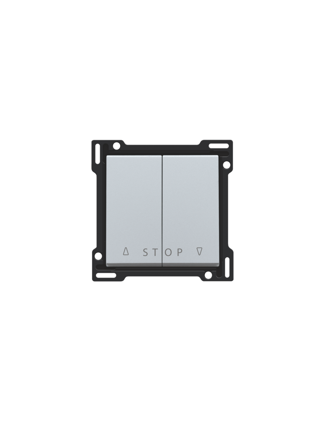 Set de finition pour bouton-poussoir double pour volets pour commandes électroniques, couleur sterling coated
