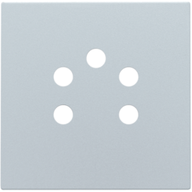 Set de finition pour prise téléphonique à cinq pôles, couleur sterling coated