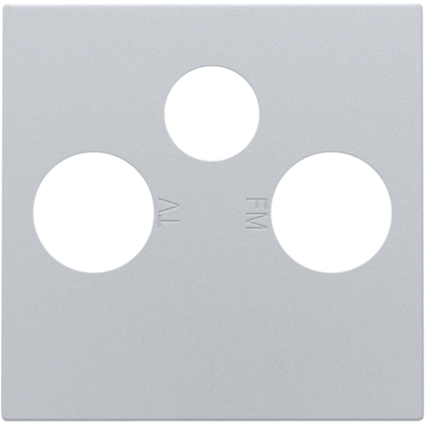 Set de finition pour 2 connexions coaxiale simples pour TV, FM et une connexion satellite, couleur sterling coated