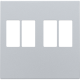 Set de finition pour prise double pour haut-parleur, couleur sterling coated