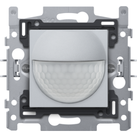 Détecteur de mouvement, 230 V, 8 m, 180°, détecteur mural, pour boîte d'encastrement, couleur sterling coated