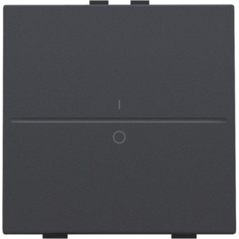 Touche simple avec marquage I et 0 pour interrupteur sans fil ou bouton-poussoir à deux boutons de command, couleur anthracite coated