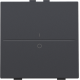 Touche simple avec marquage I et 0 pour interrupteur sans fil ou bouton-poussoir à deux boutons de command, couleur anthracite coated