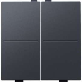 Touche double pour interrupteur sans fil ou bouton-poussoir à 4 boutons de commande, couleur anthracite coated