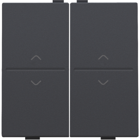Touche double avec flèches vers le haut et vers le bas pour interrupteur sans fil ou bouton-poussoir à 4 boutons de commande, couleur anthracite coated