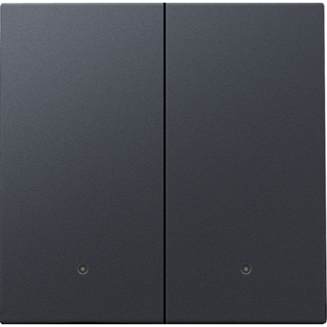 Set de finition avec lentille pour interrupteur électronique double ou bouton-poussoir, couleur anthracite coated