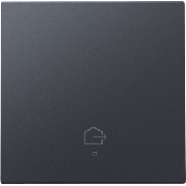 Set de finition avec lentille pour interrupteur simple connecté, symbole "quitter la maison", couleur anthracite coated