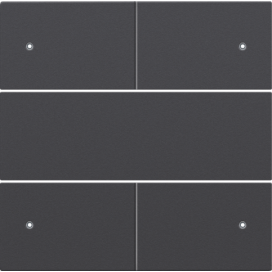 Set de finition pour bouton-poussoir quadruple, libre de potentiel, 24 V, avec LED, couleur anthracite coated