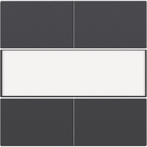 Set de finition avec porte-étiquette pour bouton-poussoir quadruple, libre de potentiel, 24 V, couleur anthracite coated