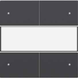 Set de finition avec porte-étiquette et LED pour bouton-poussoir quadruple, libre de potentiel, 24 V, couleur anthracite coated