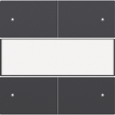 Set de finition avec porte-étiquette et LED pour bouton-poussoir quadruple, libre de potentiel, 24 V, couleur anthracite coated