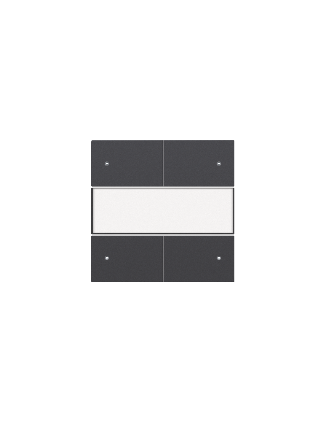 Set de finition avec porte-étiquette et LED pour bouton-poussoir quadruple, libre de potentiel, 24 V, couleur anthracite coated
